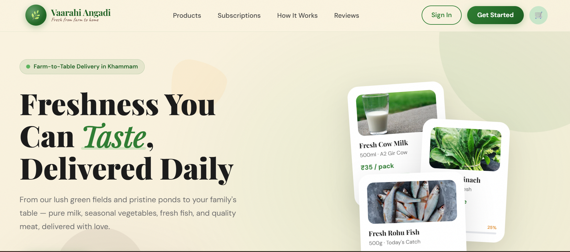 Vaarahi Online Angadi Website